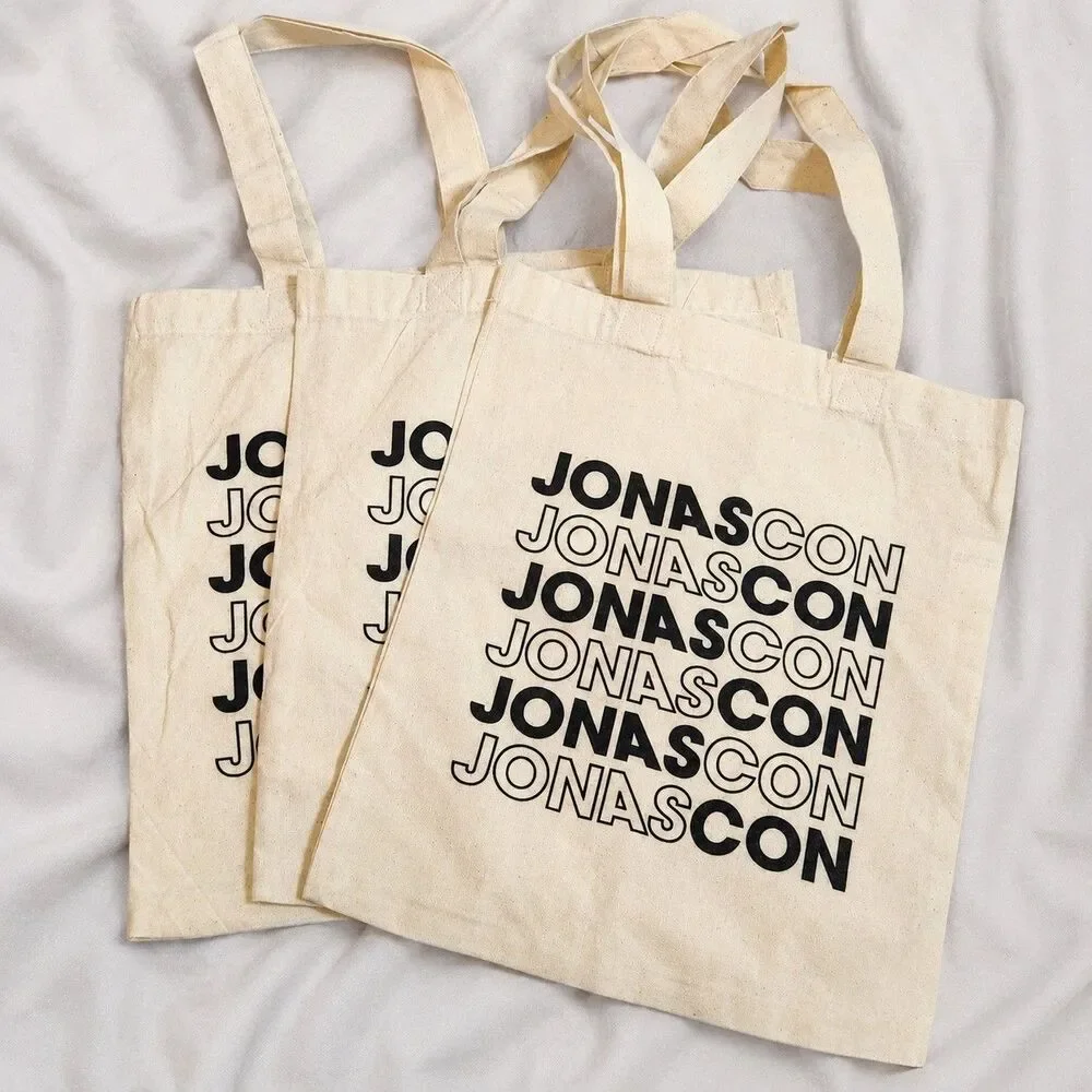 Jonas Brothers JonasCon 2025 Canvas Tote Bag Lot of 3 (One has print flaw)